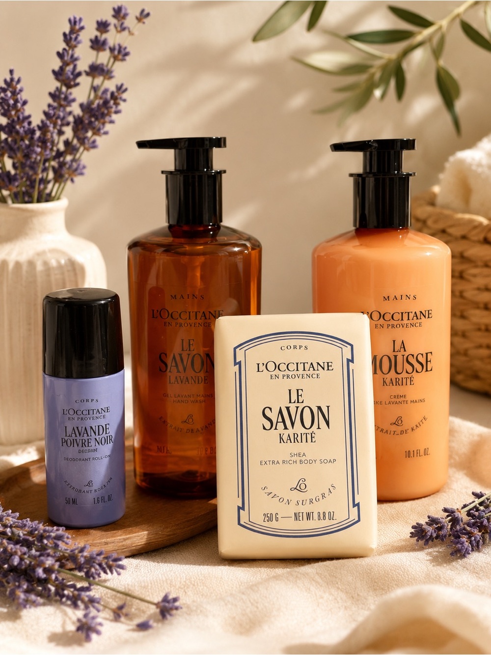 L'OCCITANE 4-piece Body Care Set Two Hand Washes Body Soap and Deodor
